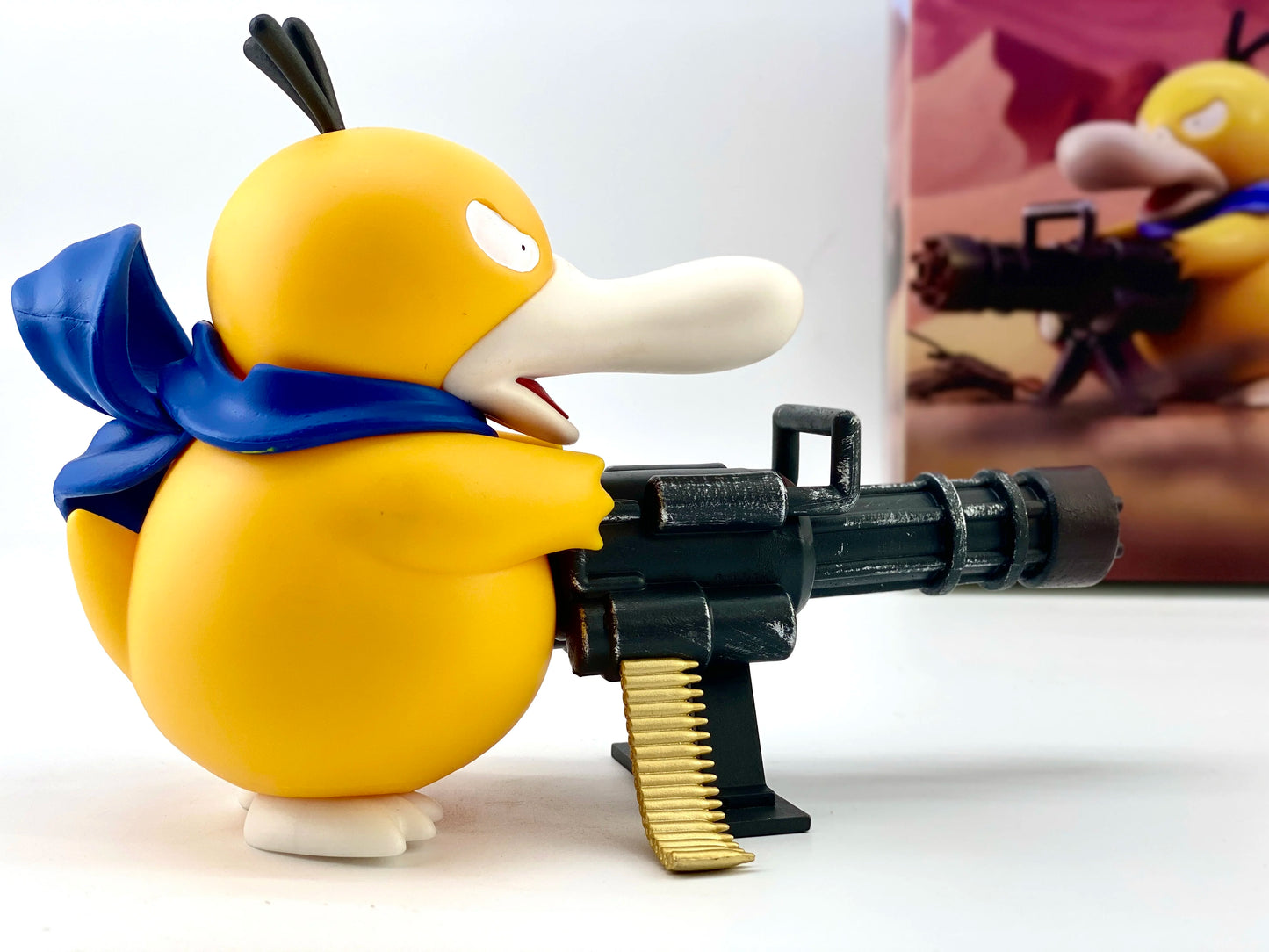 Psyduck Gatling Gun Anime Figure - 9/15cm Cross Dressing PVC Statue Model Collectible Decor Creative Gift for Birthday