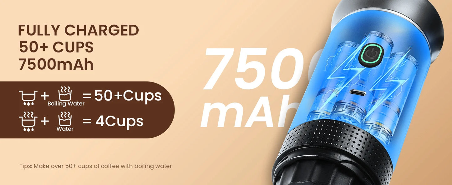 Portable Coffee Maker Small Espresso Machine Travel Coffee Maker for Car Outdoors Camping Backpacker Lightweight 3 in1Coffee Pot