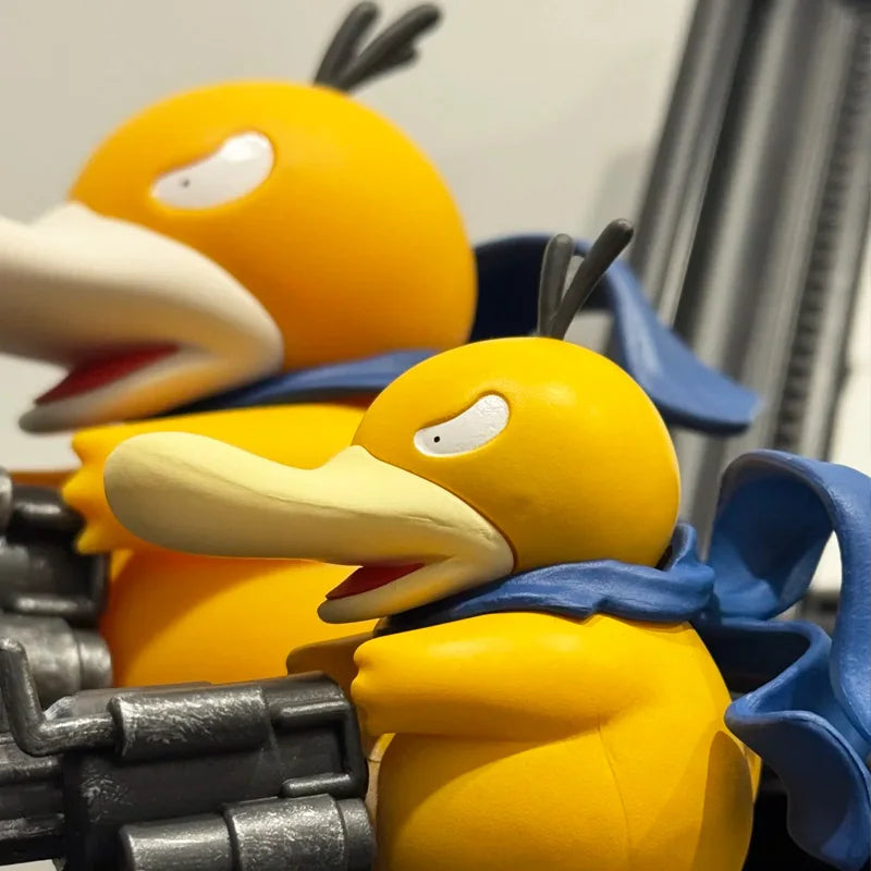 9/15cm Cartoon Pokemon Gatling Gun Psyduck Standing Posture Action Figure Collection Model Car Ornament Desktop Decor Toy Gifts