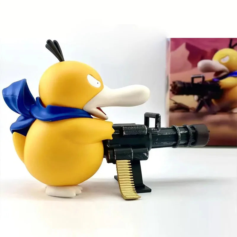 9/15cm Cartoon Pokemon Gatling Gun Psyduck Standing Posture Action Figure Collection Model Car Ornament Desktop Decor Toy Gifts