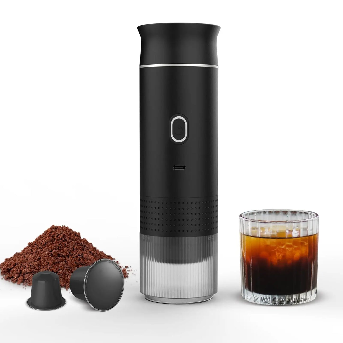 Portable Coffee Maker Small Espresso Machine Travel Coffee Maker for Car Outdoors Camping Backpacker Lightweight 3 in1Coffee Pot