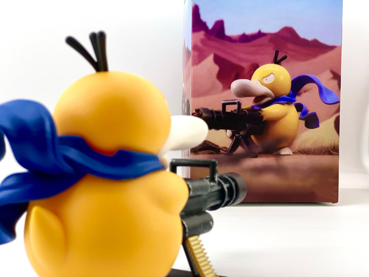 Psyduck Gatling Gun Anime Figure - 9/15cm Cross Dressing PVC Statue Model Collectible Decor Creative Gift for Birthday