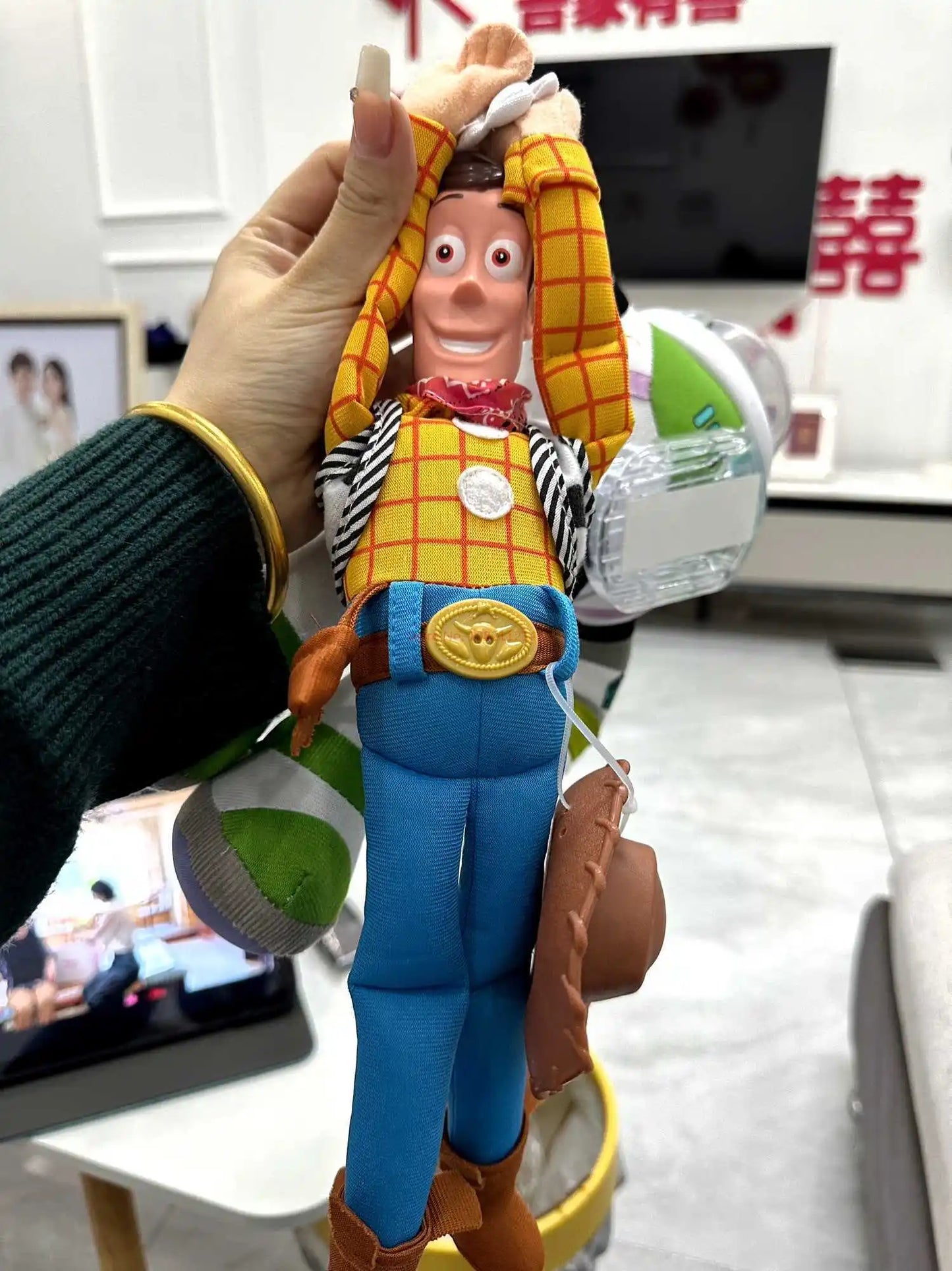 45cm Toy Story Sherif Woody Buzz Lightyear Car Dolls Toys Outside Hang Toys Cute Auto Accessories Car Decoration Doll