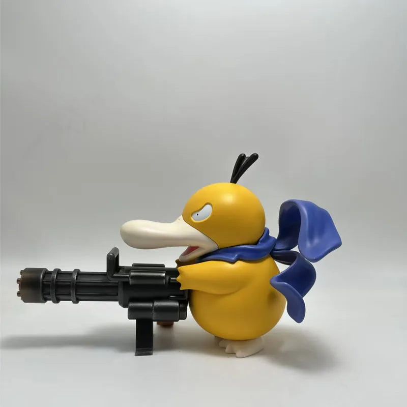 Psyduck Gatling Gun Anime Figure - 9/15cm Cross Dressing PVC Statue Model Collectible Decor Creative Gift for Birthday