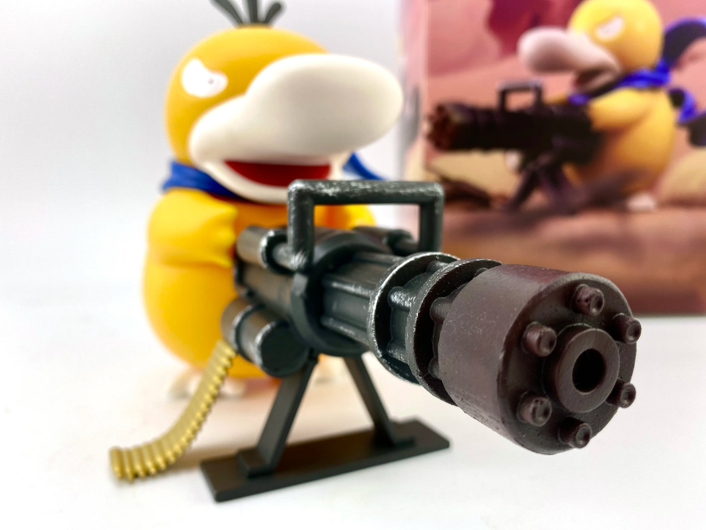 Psyduck Gatling Gun Anime Figure - 9/15cm Cross Dressing PVC Statue Model Collectible Decor Creative Gift for Birthday