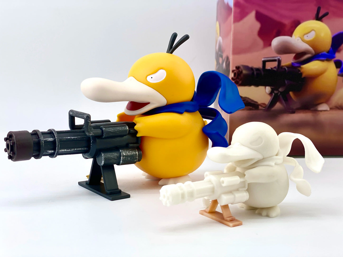Psyduck Gatling Gun Anime Figure - 9/15cm Cross Dressing PVC Statue Model Collectible Decor Creative Gift for Birthday