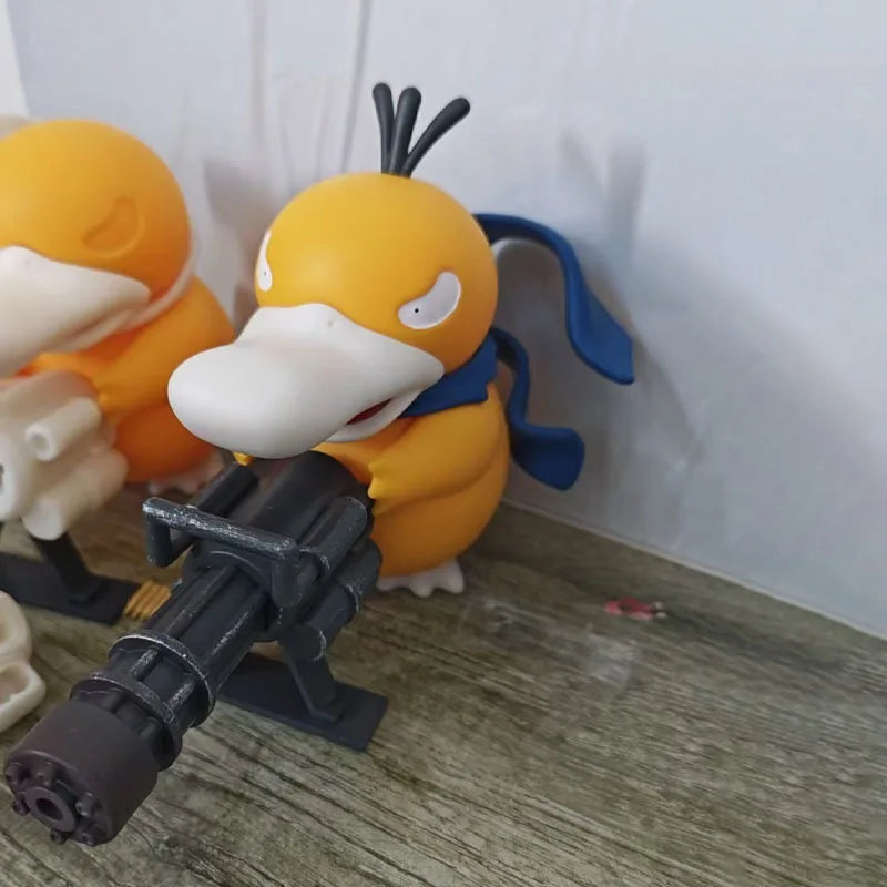 Psyduck Gatling Gun Anime Figure - 9/15cm Cross Dressing PVC Statue Model Collectible Decor Creative Gift for Birthday