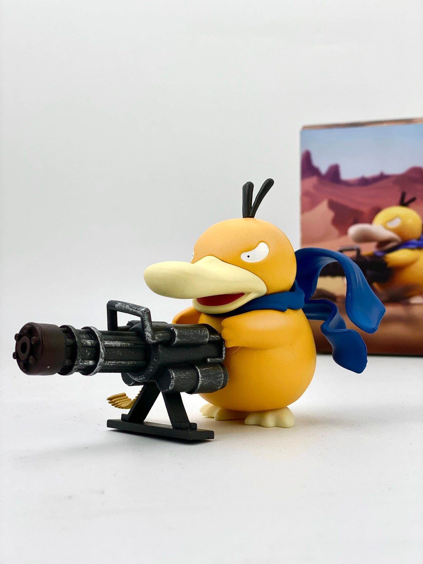 Psyduck Gatling Gun Anime Figure - 9/15cm Cross Dressing PVC Statue Model Collectible Decor Creative Gift for Birthday